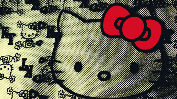 Wallpaper Red, Bow, Black, Hello, Kitty