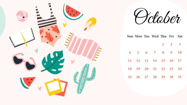 Wallpaper Leaves, White, Dress, Watermelon, Ball, Background, Calendar, Desktop, October, Glasses