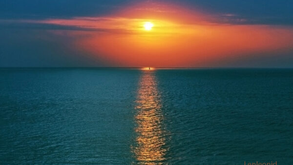 Wallpaper Sunset, Ocean, Reflection, Beautiful
