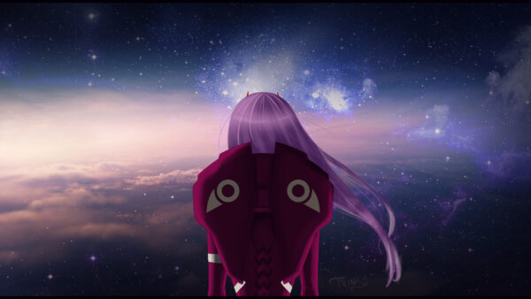 Wallpaper Zero, The, Clouds, Anime, Dark, Two, FranXX, Back, Sky, With, And, Darling, View, Stars, Background