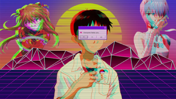 Wallpaper Desktop, Evangelion, Genesis, Neon, Vaporwave