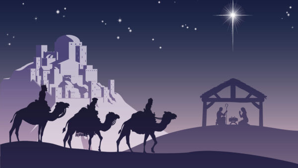 Wallpaper Image, Jesus, Glittering, Desktop, BIRTH, And, Camels, With, Stars
