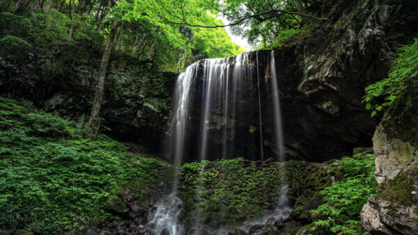 Wallpaper Stones, With, Nature, Rock, Waterfalls, And, Desktop, Moss, Mobile