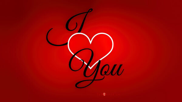 Wallpaper Love, Word, Red, Background, You