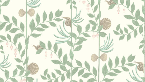 Wallpaper Green, Background, White, Flowers, Leaves, Sage