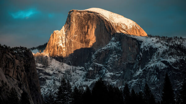 Wallpaper Brown, Mountains, Background, Rock, Snow, Nature, Covered, Sky, Blue, Mobile, Desktop