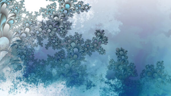 Wallpaper Abstract, Desktop, Blue, White, Shapes, Abstraction, Mobile, Art, Flower