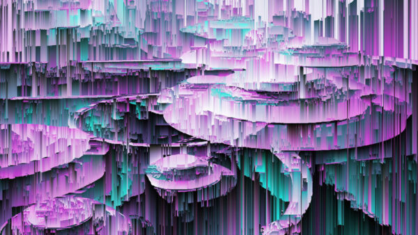 Wallpaper Glitch, Abstract, Noise, Purple, Blue, Stripes