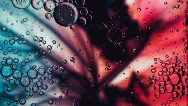 Wallpaper Abstract, Abstraction, Blue, Red, Water, Bubbles