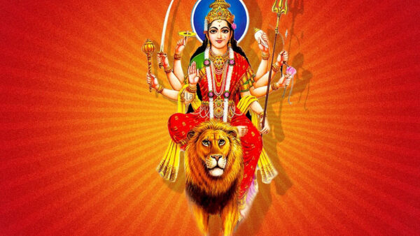 Wallpaper Lion, Light, Shades, Lord, Red, Background, Durga, Yellow