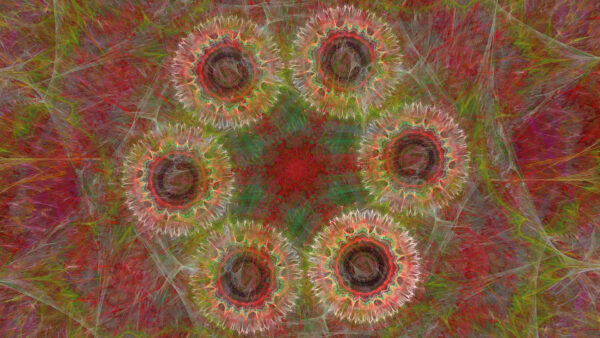 Wallpaper Circles, Shapes, Transparent, Abstract, Abstraction, Red, Green