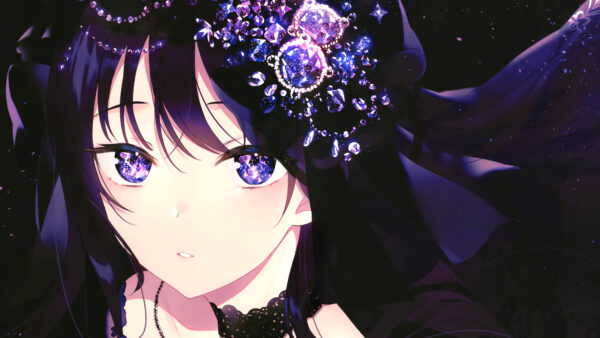 Wallpaper Purple, Girl, Anime