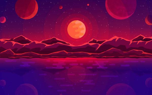 Wallpaper Planets, Sunset