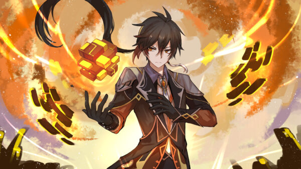 Wallpaper Zhongli, Impact, Genshin