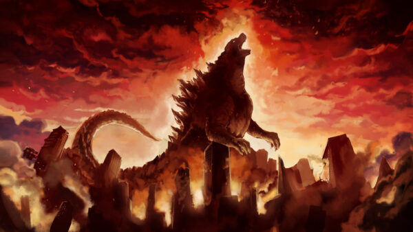 Wallpaper Fire, Background, City, Desktop, Movies, Godzilla, The, Fantasy, Damaging