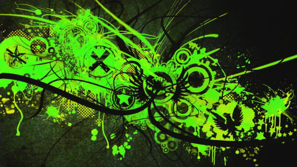 Wallpaper Cross, Artistic, Abstract, Green, Desktop