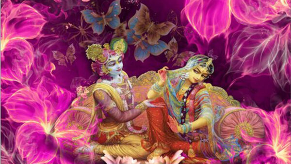 Wallpaper Radha, Background, God, Krishna, Dark, Pink