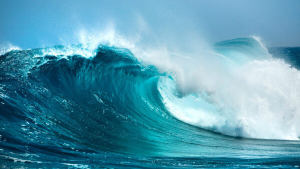 Wallpaper Background, Waves, Blue, Sky, Ocean