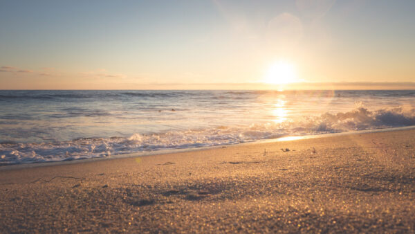 Wallpaper Waves, Sand, Blue, Sunrays, Sky, Beach, Ocean, Under