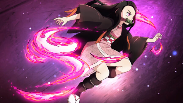 Wallpaper Background, Slayer, Yaiba, Demon, Purple, Nezuko, Kimetsu, Kamado