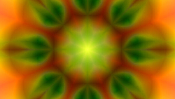 Wallpaper Green, Trippy, Star, Yellow, Flower, Desktop