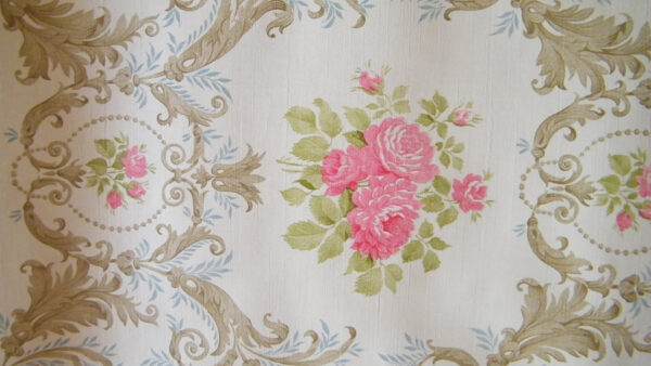 Wallpaper Green, Leaves, Floral, Pink, Roses