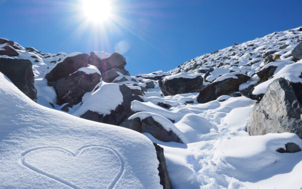 Wallpaper Rocks, Sunny, Snow