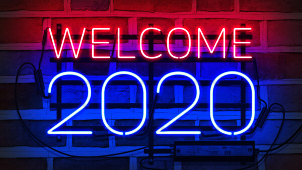 Wallpaper New, Neon, Welcome, Year, 2020