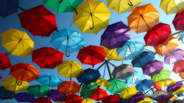 Wallpaper Colorful, Umbrellas
