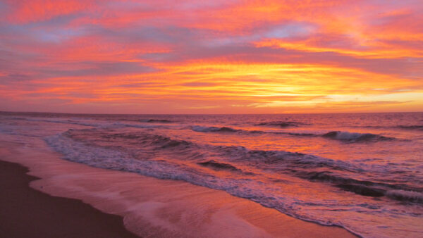 Wallpaper Clouds, With, Landscape, Beautiful, Nature, Sunset, Under, Seashore, Mobile, Colourful, Desktop