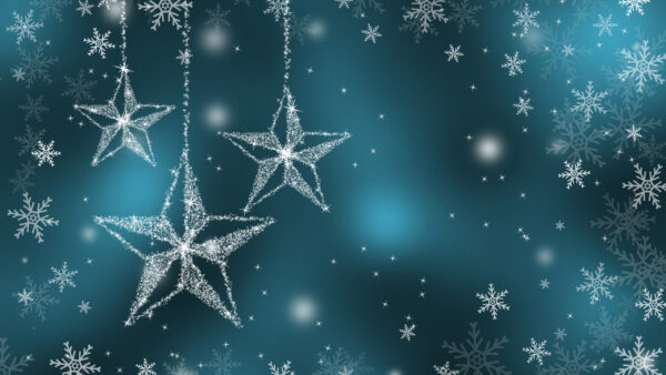 Wallpaper Stars, Abstract, And, Desktop, Snowflakes, Blue, Sparkling