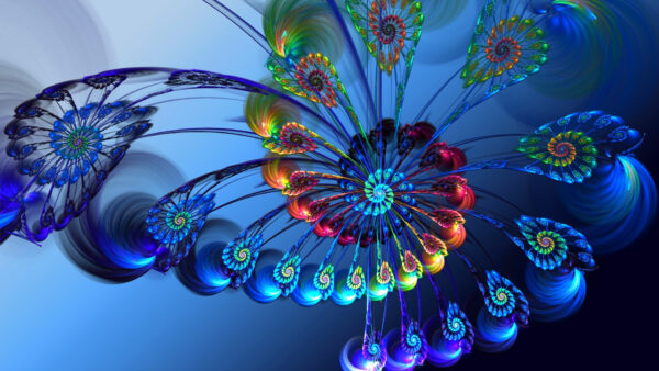 Wallpaper Art, Flowers, Desktop, Fractal, Blue, Abstract