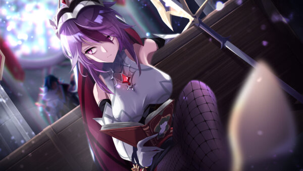 Wallpaper Impact, Purple, Hair, Genshin, Rosaria