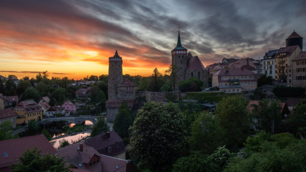 Wallpaper Tower, River, Evening, Fortress, With, Germany, Mobile, Desktop, House, Travel, During, Near, Time