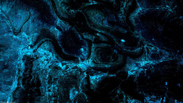 Wallpaper Liquid, Black, Painting, Blue, Abstract