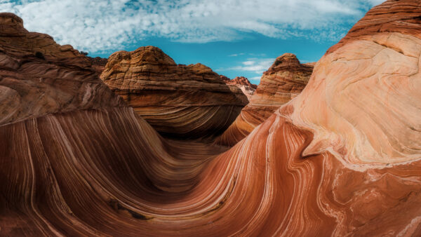 Wallpaper Desktop, Arch, Under, Rock, Mountains, Nature, Canyon, Blue, Clouds, Sky, White, Mobile