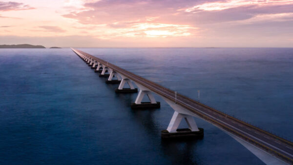 Wallpaper Under, Road, Bridge, Sea, Sky, Black, Between, Cloudy, Nature