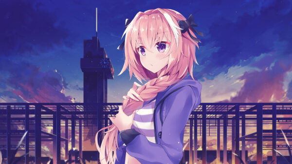 Wallpaper Purple, Astolfo, And, Eyes, With, Desktop, Hair, Pink