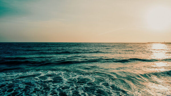 Wallpaper Ocean, White, Horizon, Beach, Blue, Waves, Sky