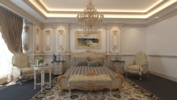 Wallpaper Carpet, Room, Bedroom, Bed, Style, Interior, Armchair, Chandelier, Painting