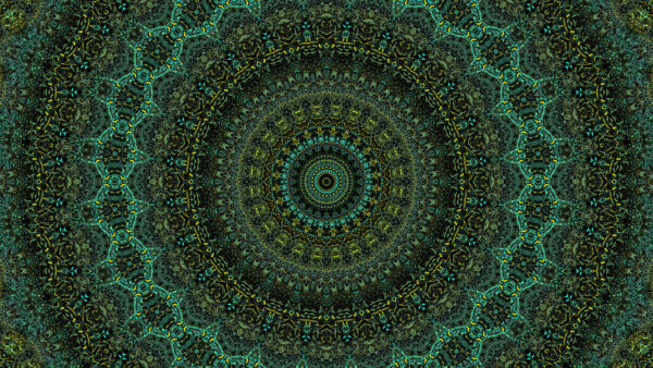 Wallpaper Yellow, Fractal, Abstract, Mobile, Pattern, Desktop, Blue, Circles
