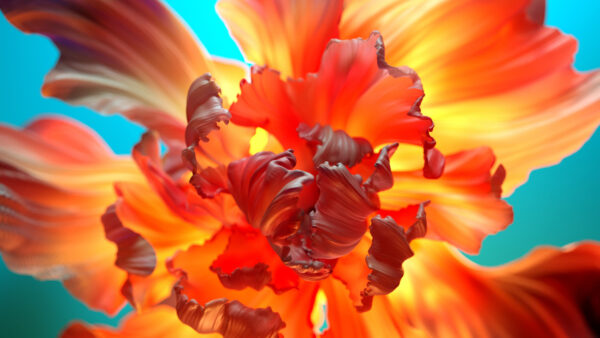 Wallpaper Abstraction, Yellow, Background, Orange, Flower, Abstract, Floral