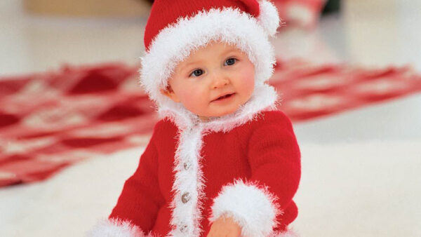 Wallpaper Background, Blur, Cap, Sitting, Cute, Dress, And, Claus, Baby, Santa, Wearing, Child