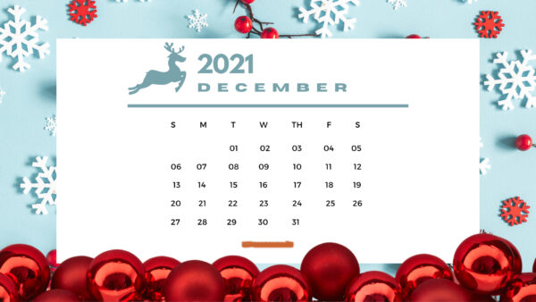 Wallpaper Balls, 2021, White, December, Snowflakes, Christmas, Calendar, Decoration, Red
