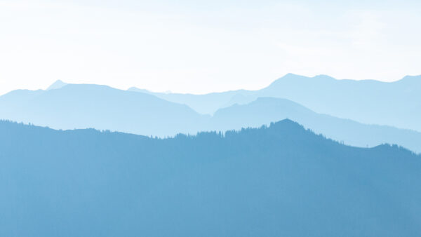 Wallpaper Blue, Desktop, Light, Morning, Mountain, During