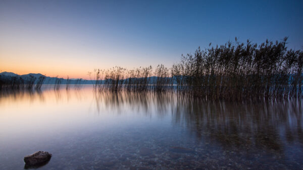 Wallpaper Lake, Desktop, Mobile, Nature, Trichonida, Under, Dawn, Greece, Blue, Sky