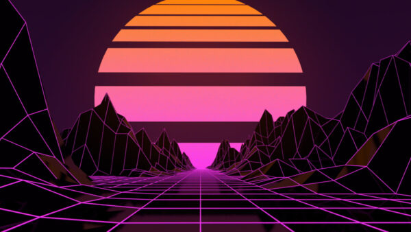 Wallpaper Artwork, Landscape, Lines, Desktop, Vaporwave, Digital