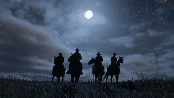 Wallpaper Background, And, Redemption, Cowboys, Moon, Red, Dead, Sky, Desktop, With, Cloudy, Horse, Stars
