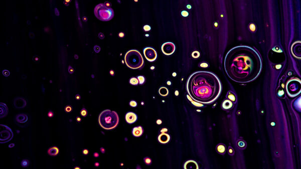Wallpaper Bubbles, Abstract, Paint, Liquid, Desktop, Purple, Black