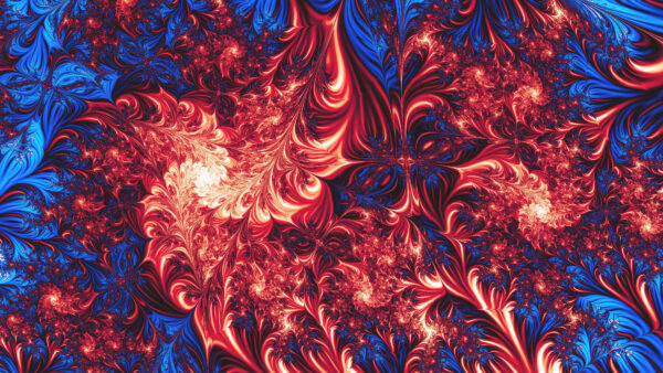 Wallpaper Red, Abstract, Mobile, Blue, Fiery, Desktop, Fractal, Shapes, Abstraction